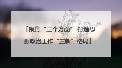 聚焦“三个方面” 打造思想政治工作“三新”格局