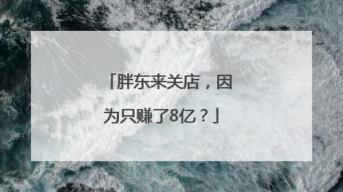 胖东来关店，因为只赚了8亿？