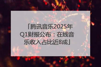 腾讯音乐2025年Q1财报公布：在线音乐收入占比近8成