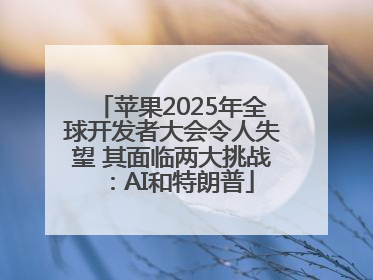苹果2025年全球开发者大会令人失望 其面临两大挑战：AI和特朗普