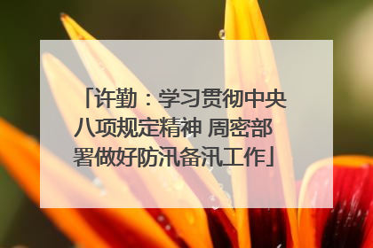 许勤：学习贯彻中央八项规定精神 周密部署做好防汛备汛工作