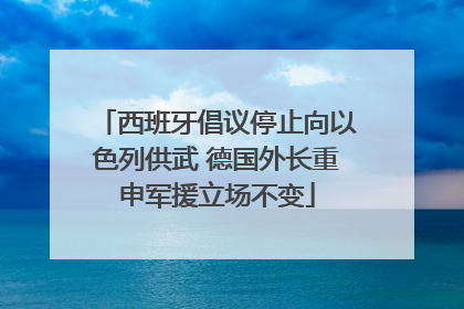 西班牙倡议停止向以色列供武 德国外长重申军援立场不变