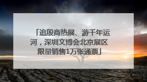 追殷商热展、游千年运河，深圳文博会北京展区限量销售1万张通票