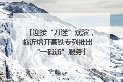 迎接“刀迷”观演，临沂增开高铁专列推出“一码通”服务