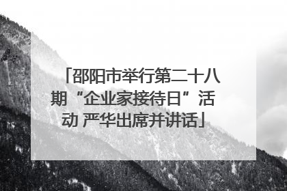 邵阳市举行第二十八期“企业家接待日”活动 严华出席并讲话