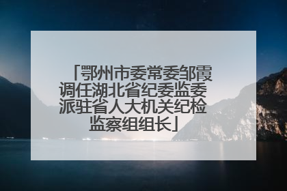 鄂州市委常委邹霞调任湖北省纪委监委派驻省人大机关纪检监察组组长