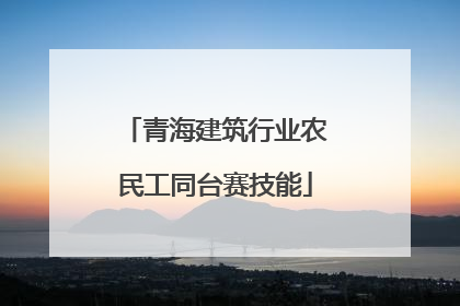 青海建筑行业农民工同台赛技能