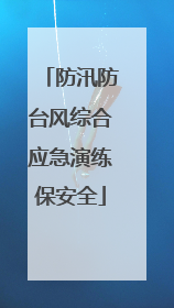 防汛防台风综合应急演练保安全