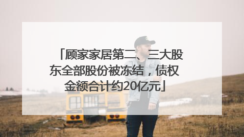 顾家家居第二、三大股东全部股份被冻结，债权金额合计约20亿元