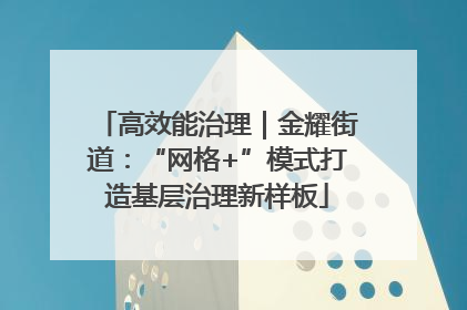 高效能治理｜金耀街道：“网格+”模式打造基层治理新样板