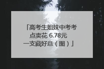 高考生姐妹中考考点卖花 6.78元一支藏好意（图）
