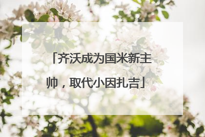 齐沃成为国米新主帅，取代小因扎吉
