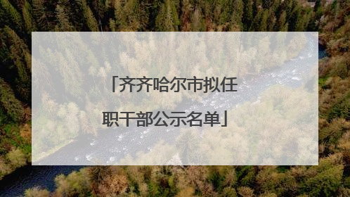 齐齐哈尔市拟任职干部公示名单