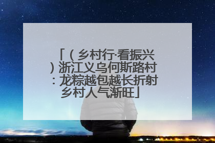（乡村行·看振兴）浙江义乌何斯路村：龙粽越包越长折射乡村人气渐旺