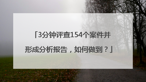 3分钟评查154个案件并形成分析报告，如何做到？