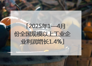2025年1—4月份全国规模以上工业企业利润增长1.4%