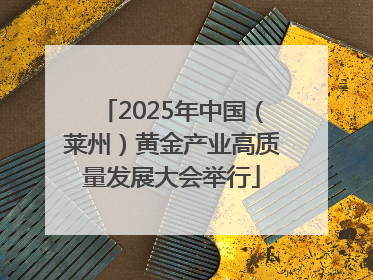 2025年中国（莱州）黄金产业高质量发展大会举行