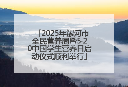 2025年漯河市全民营养周暨5·20中国学生营养日启动仪式顺利举行