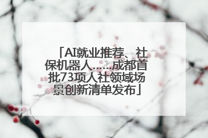 AI就业推荐、社保机器人……成都首批73项人社领域场景创新清单发布
