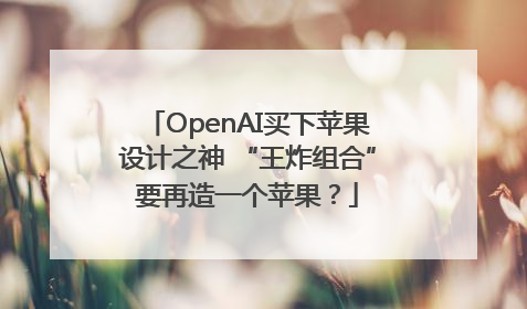 OpenAI买下苹果设计之神 “王炸组合”要再造一个苹果？